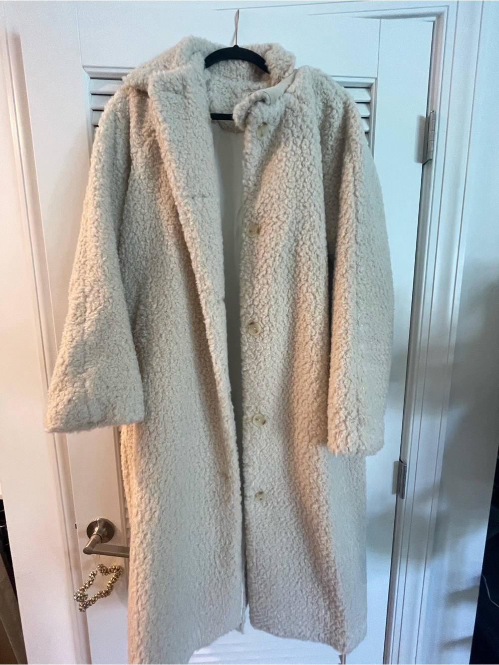 Marine Layer Cream Teddy Longline Coat